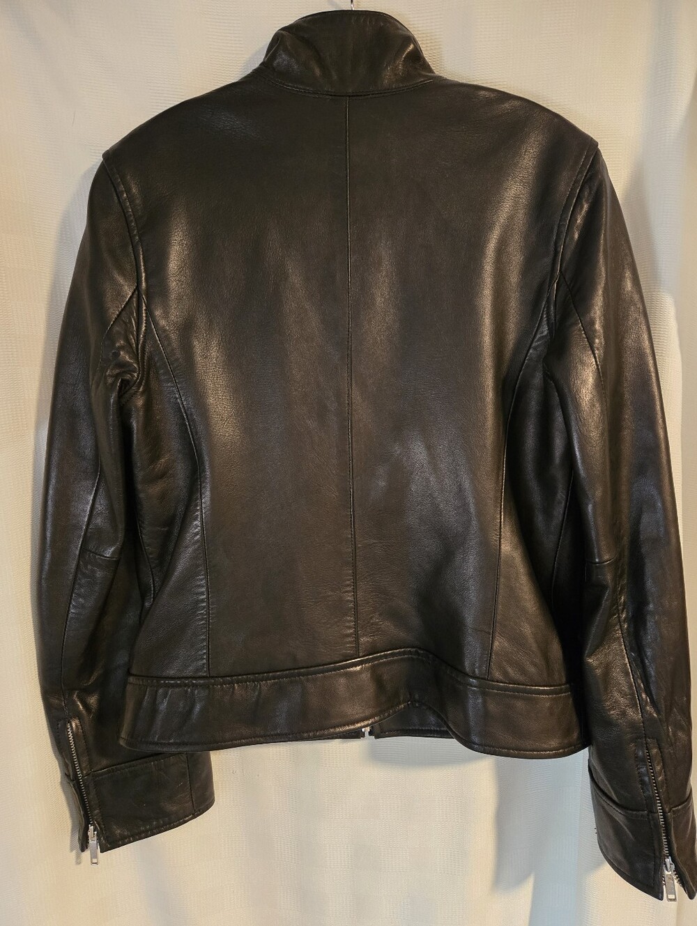 Banana Republic Black Leather Zip-Up Jacket - Picture 3 of 8